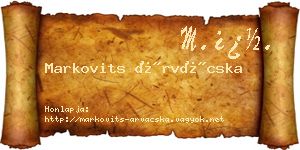 Markovits Árvácska névjegykártya